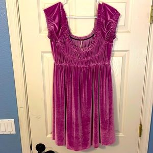 Free People Velvet lilac baby doll dress
